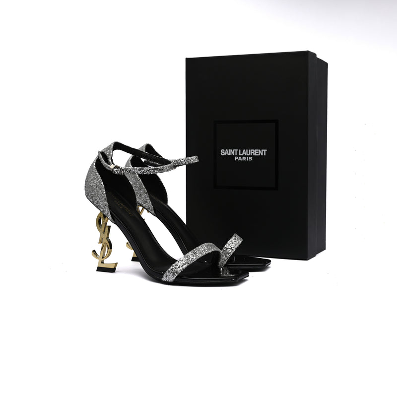 Saint Laurent Glitter Opyum With distinctive heels Woman 1898-2 Silver - 4