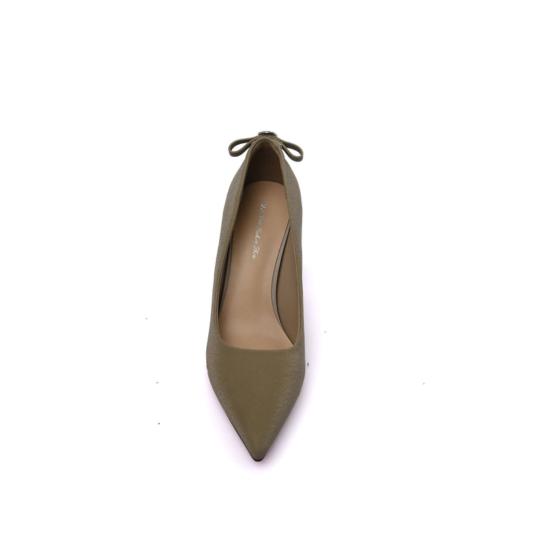 Pointed Stiletto Heel Shoes In Faux Suede Woman 25272 Beige - 3