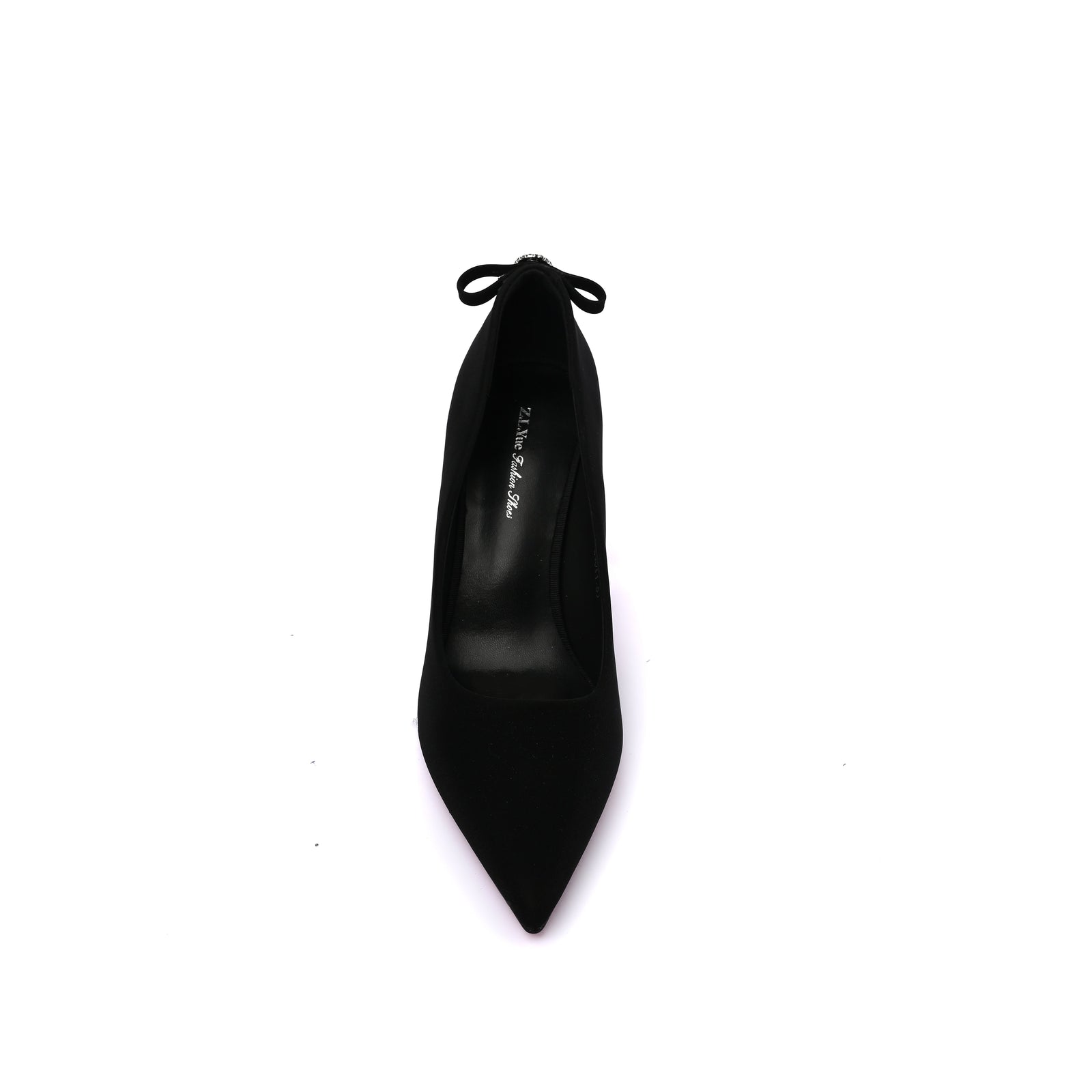 Pointed Stiletto Heel Shoes In Faux Suede Woman 25272 Black - 3