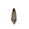 Pointed Stiletto Heel Shoes In Faux Suede Crystal embellished Pump Woman 25261 Khaki - 3