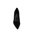 Pointed Stiletto Heel Shoes In Faux Suede Woman 25268 Black - 3