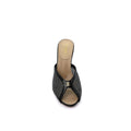 Chanel Crystal Embellished Open Toe Heels With Rhinestones And Clear 898-5 Black - 3