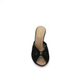 Chanel Designer Slide Chunky Block Heel Sandal with Woman 898-6 Black - 3