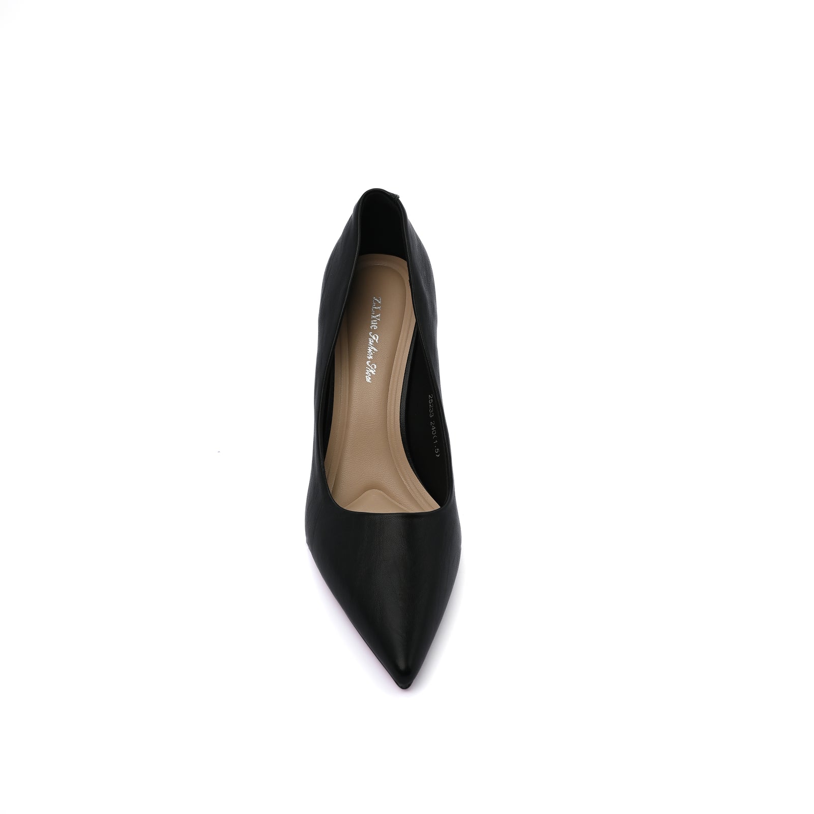 Pointed Stiletto Heel Shoes In Faux Woman 25233 Black - 3