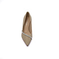 Pointed Stiletto Heel Shoes In Faux Suede Crystal embellished Pump Woman 25255 Beige - 3