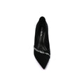 Pointed Stiletto Heel Shoes In Faux Suede Crystal embellished Pump Woman 25255 Black - 3