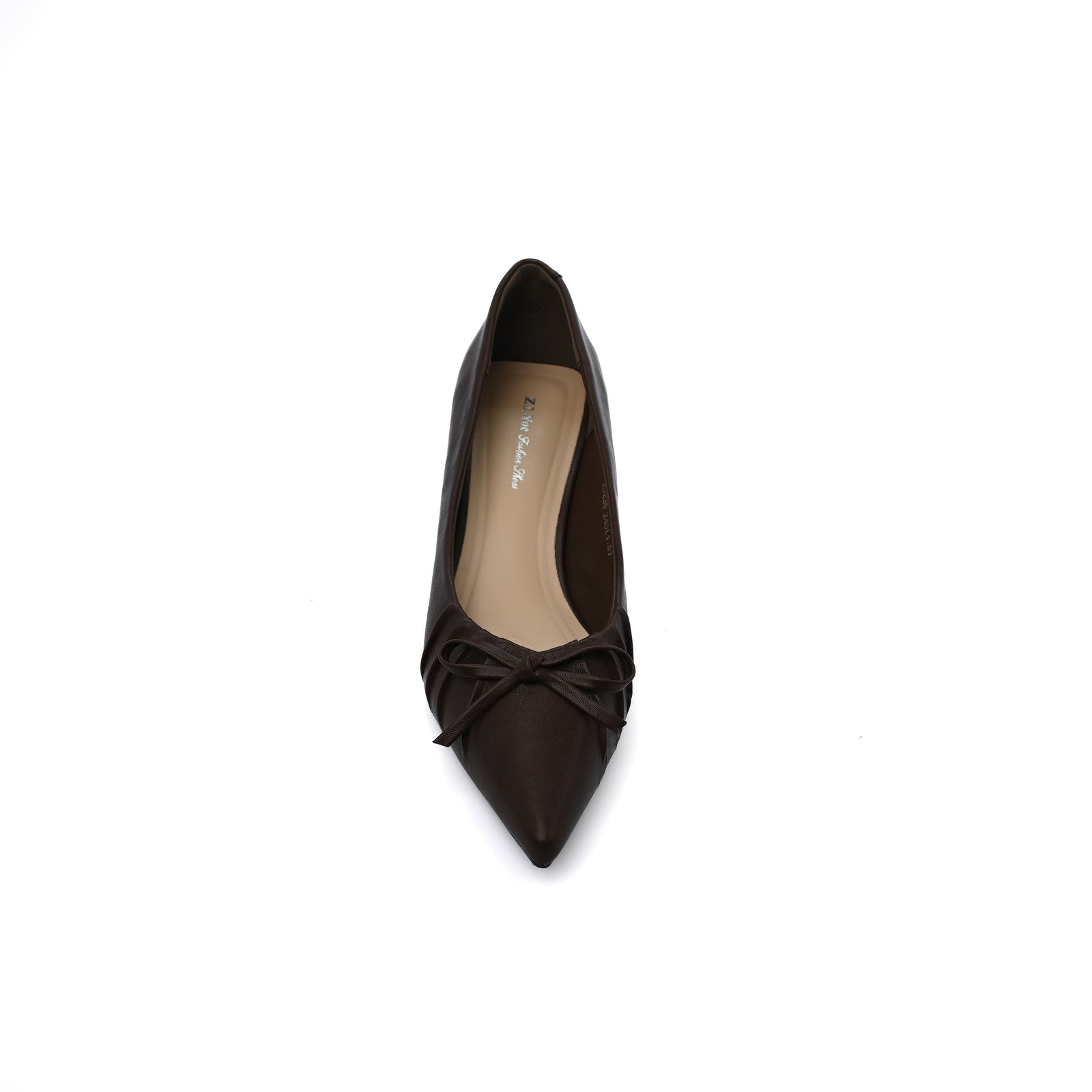 Pointed Stiletto Heel Shoes In Faux Woman 25235 Coffee - 3