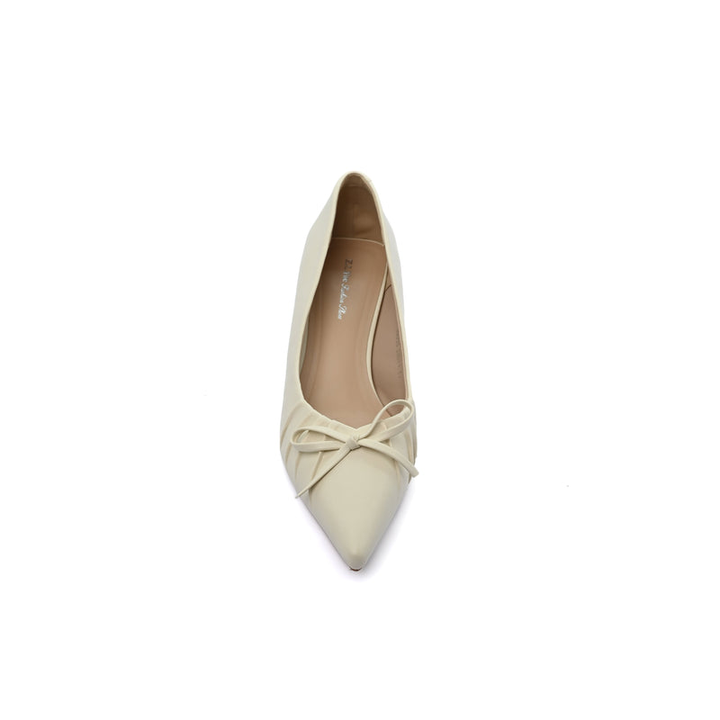 Pointed Stiletto Heel Shoes In Faux Woman 25235 Beige - 3
