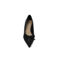 Pointed Stiletto Heel Shoes In Faux Woman 25235 Black - 3