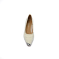 Pointed Stiletto Heel Shoes In Faux Woman 25273 Beige - 3