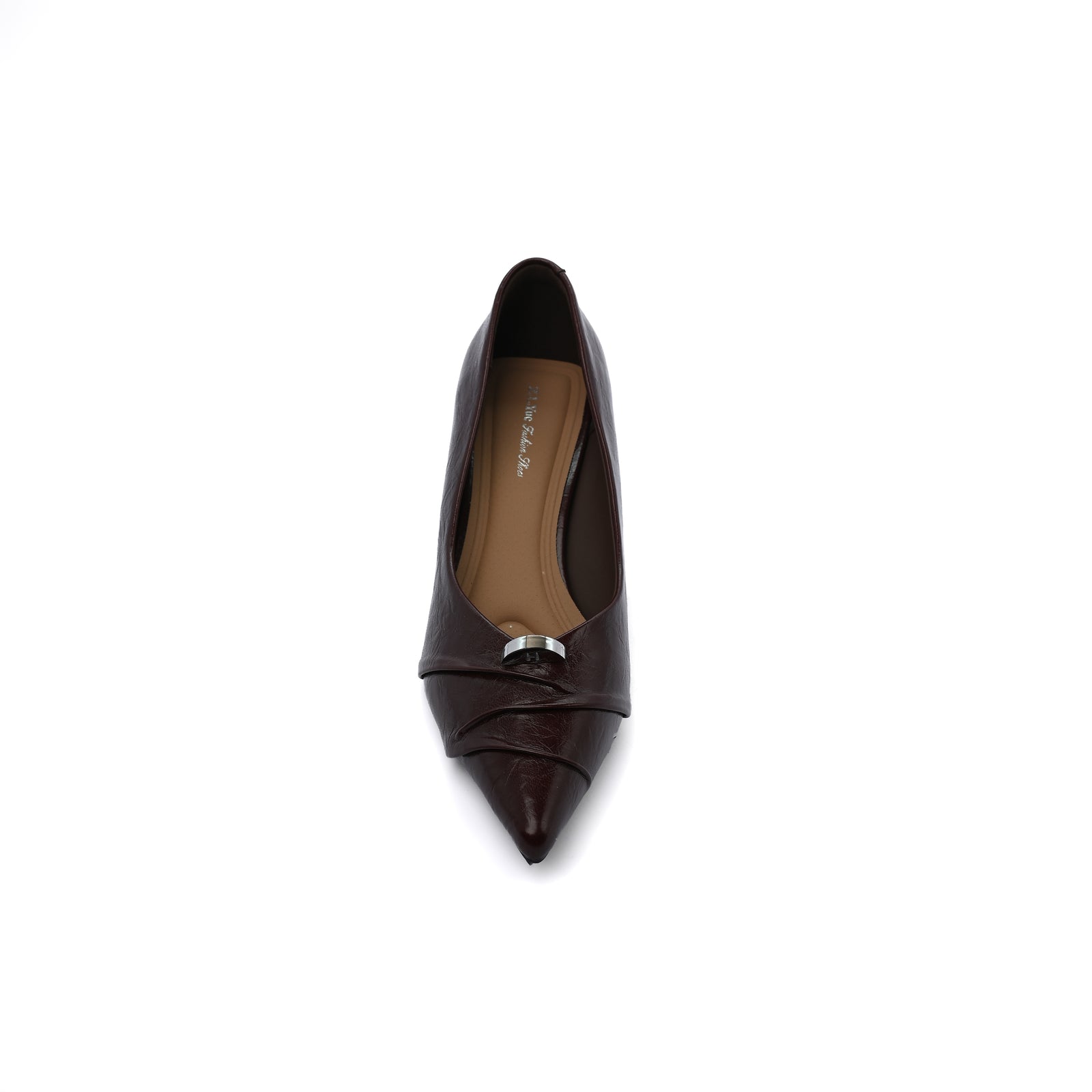 Pointed Stiletto Heel Shoes In Faux Woman 25298 Coffee - 3