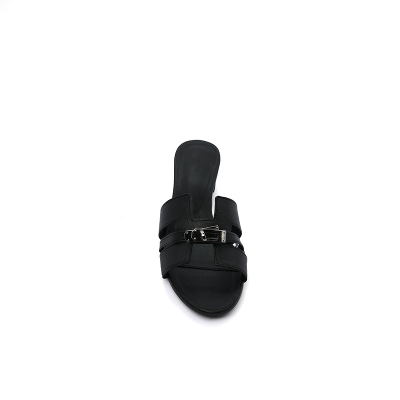 Hermes Gigi 50 Sandals Suede Goatskin Sands Woman 778 Black - 3