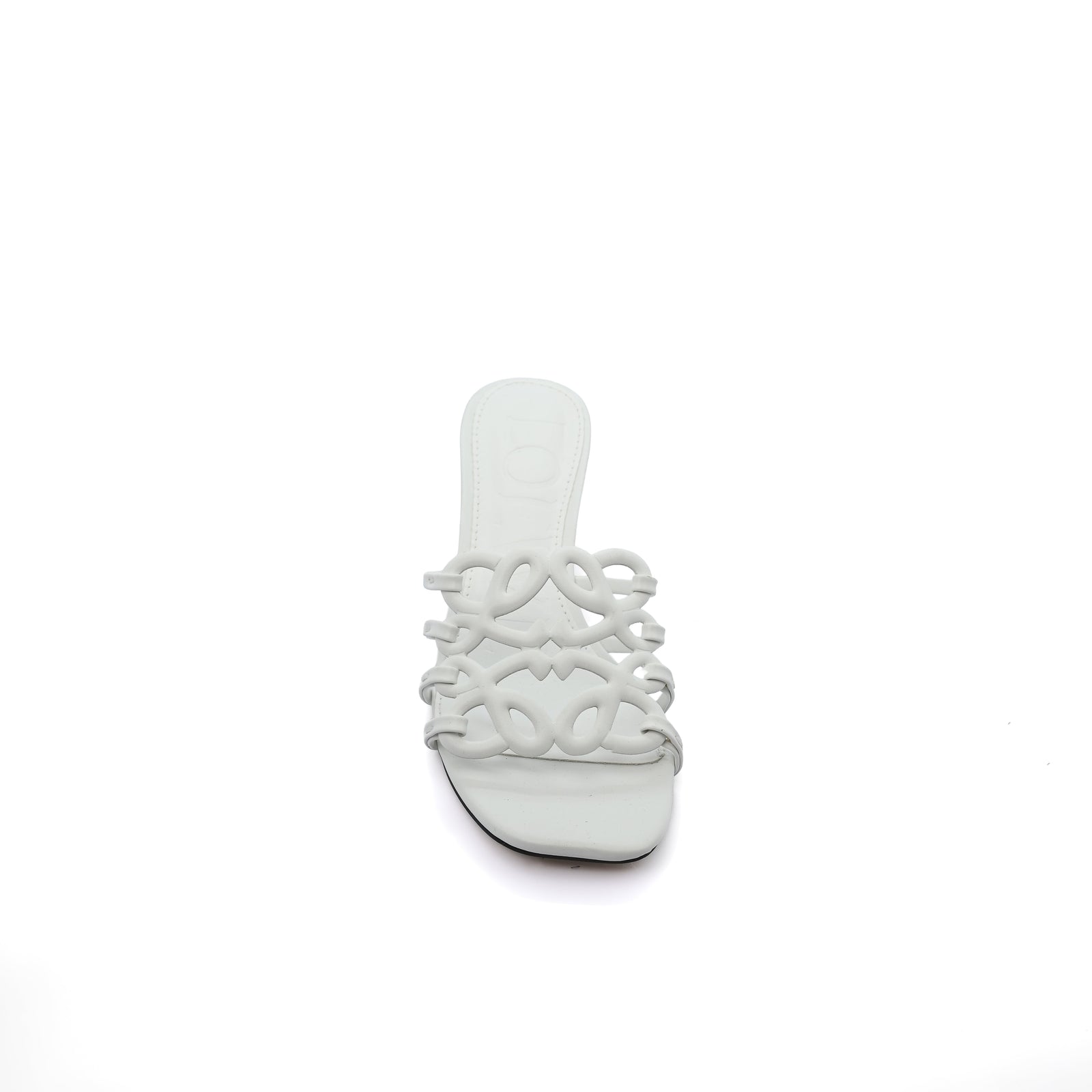 LOEWE Petal Anagram leather slides Anagram Woman 2508 White - 3