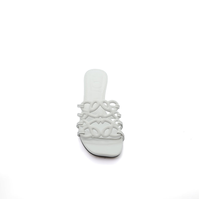 LOEWE Petal Anagram leather slides Anagram Woman 2508 White - 3