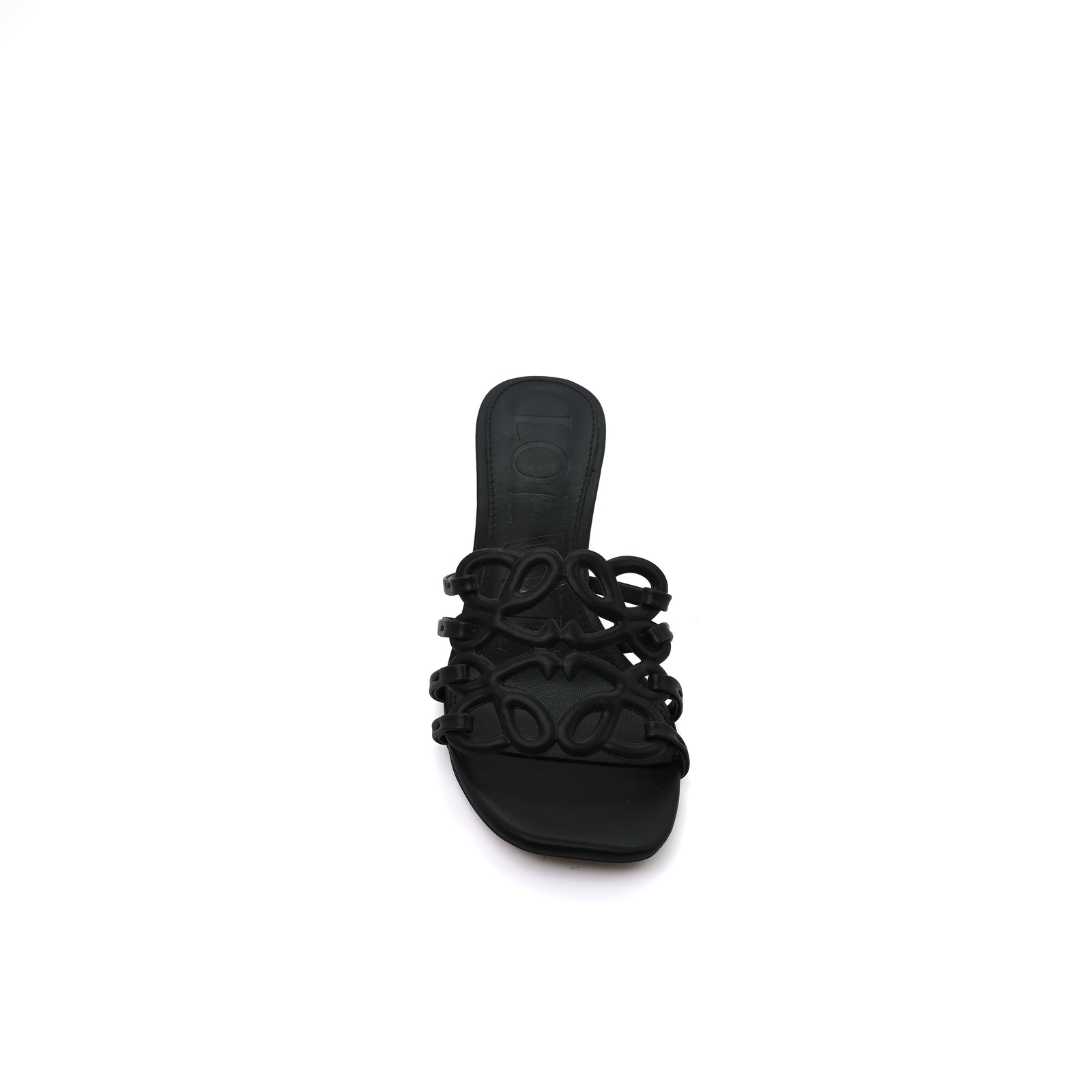 LOEWE Petal Anagram leather slides Anagram Woman 2508 Black - 3