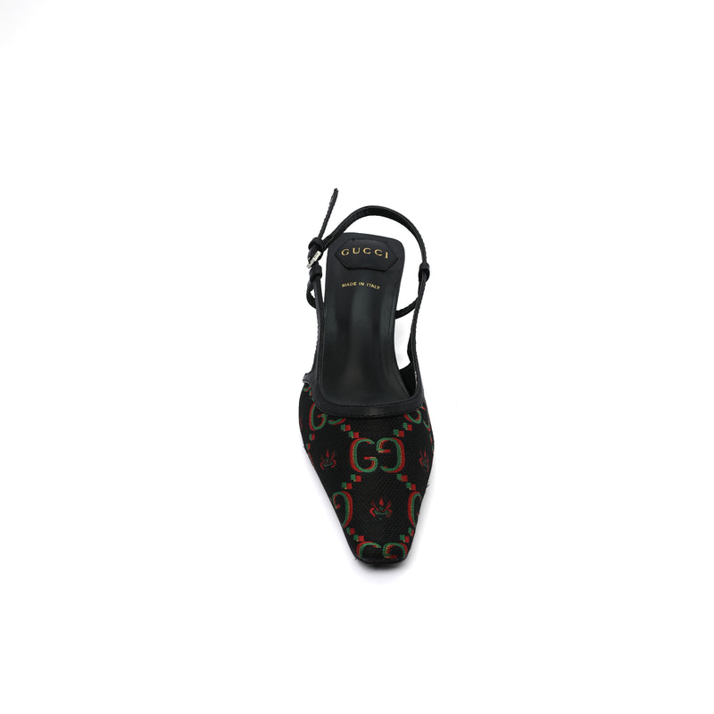 Gucci Luxury Slingback Sandals Mongoram Woman 1086-1 Black - 3