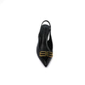 Balenciaga Square Knife BB Slingback Pumps Open Back 8812-5 Black - 3