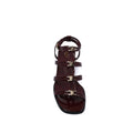 Celine Clemence Multi Triomphe Sandal in Lambskin Woman 3882-5 Burgundy - 3