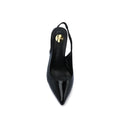 Saint Laurent Patent Calfskin Opyum Mules With distinctive heels Slingback Pump Woman 2601-1 Black - 4