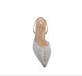 Zara Rhinestone Sling Back Heels Woman 7935 Beige - 3
