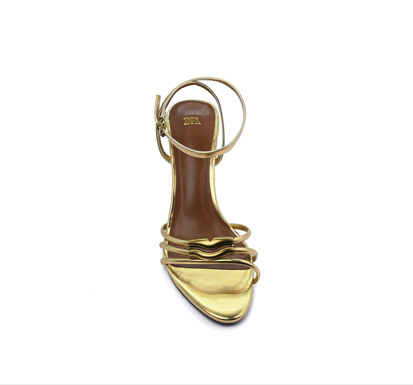 Zara Faux Leather Stiletto Heels Woman 6163-1 Gold - 3