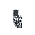 Hermes Oran Flat Slide leather sandals with snake animal print Woman H38-17 Black&White - 3