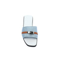 Hermes Giulia Sandal In Suede Goatskin And Calfskin With Iconic Palladium-Plated Kelly Buckle Woman H9-25 Baby Blue - 3