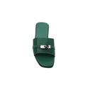 Hermes Giulia Sandal In Suede Goatskin And Calfskin With Iconic Palladium-Plated Kelly Buckle Woman H9-25 Green - 3