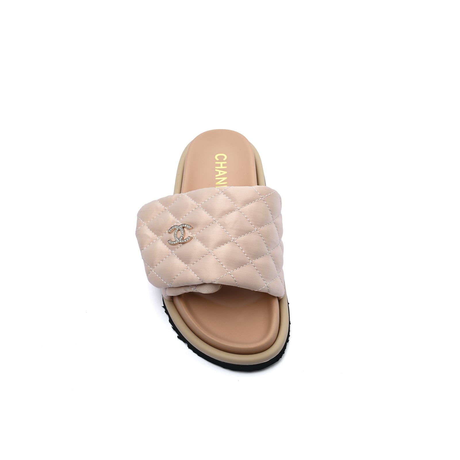 Chanel Lambskin Quilted CC Espadrille Slip On Slipper Woman 9958-8 Beige - 3