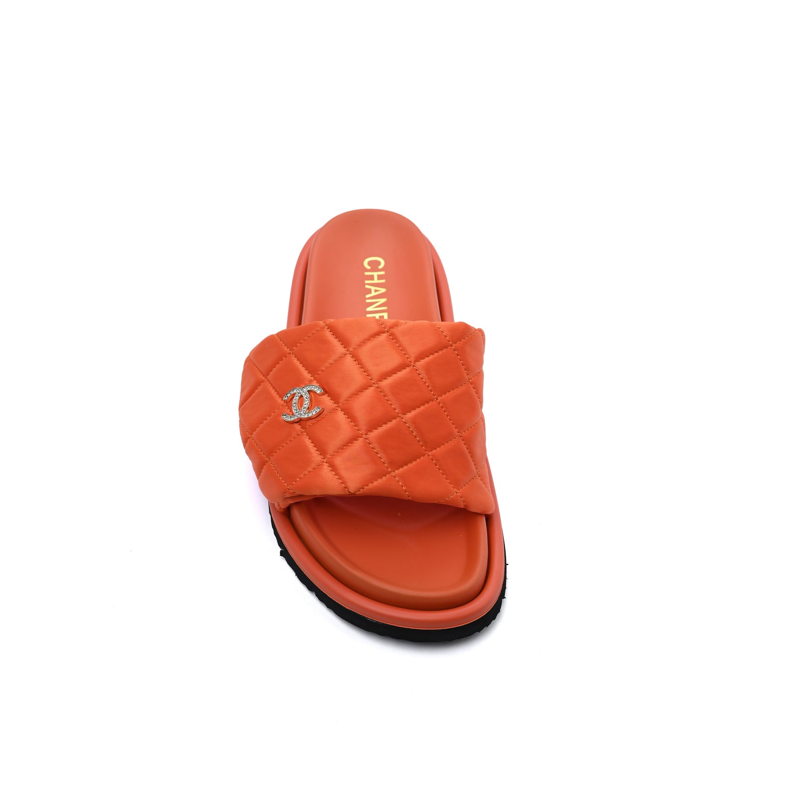 Chanel Lambskin Quilted CC Espadrille Slip On Slipper Woman 9958-8 Orange - 3
