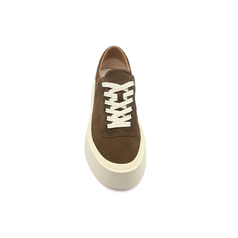 British Style Yuppie Platform Sneakers Men F7311A Coffee - 3