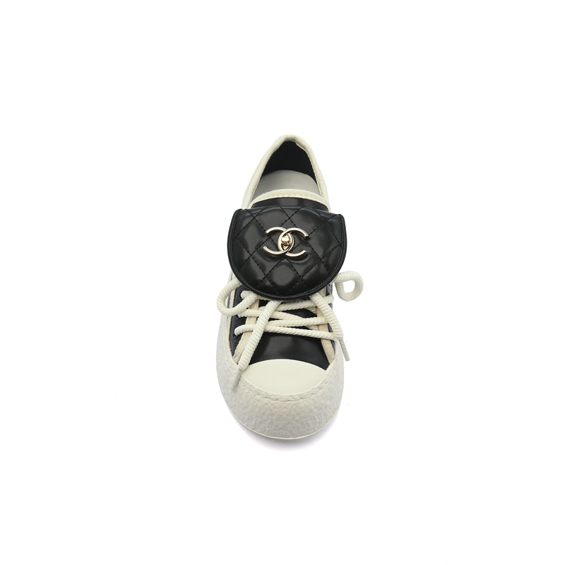 Chanel Platform Suede Calfskin Sneakers Woman F3669 Black - 3