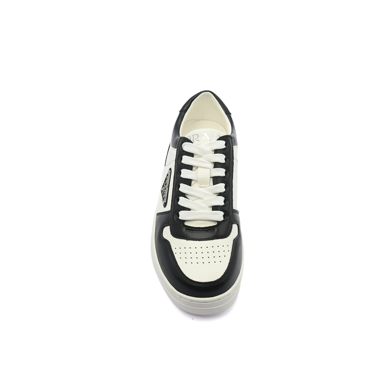 Prada Downtown Perforated Leather Sneakers for Women A356 Black&White - 3