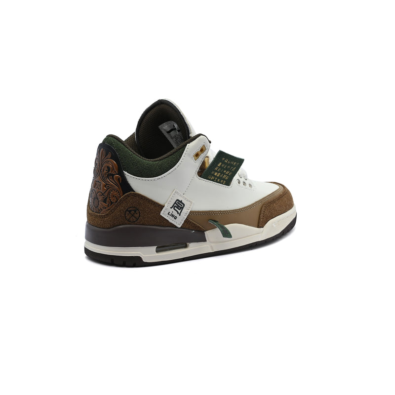 Nike Air Jordan 3 A Retro Zapatos Letras Sneakers Man 3386 Beige&Brown - 2