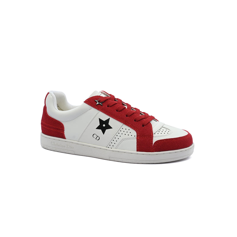 Dior Star Platform Suede Calfskin Sneakers Woman 1095880 White&Red - 1