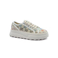 Gucci GG Embellished Lamé Platform Sneakers Women Q72165 Beige - 1