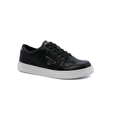 Prada Downtown Perforated Leather Sneakers for Women A356 Black