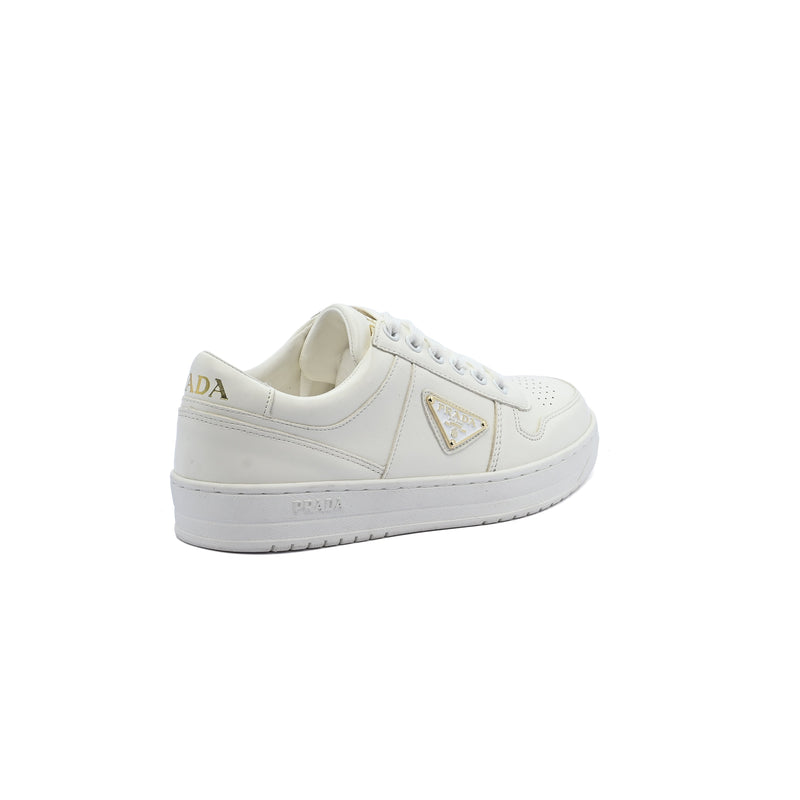 Prada Downtown Perforated Leather Sneakers for Women A356 White - 2