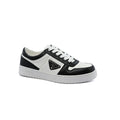 Prada Downtown Perforated Leather Sneakers for Women A356 Black&White - 1