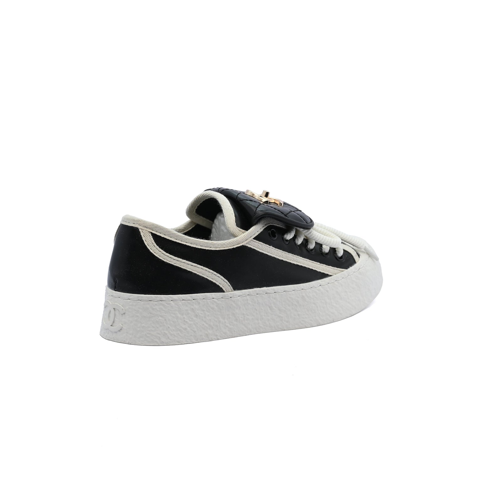 Chanel Platform Suede Calfskin Sneakers Woman F3669 Black - 2