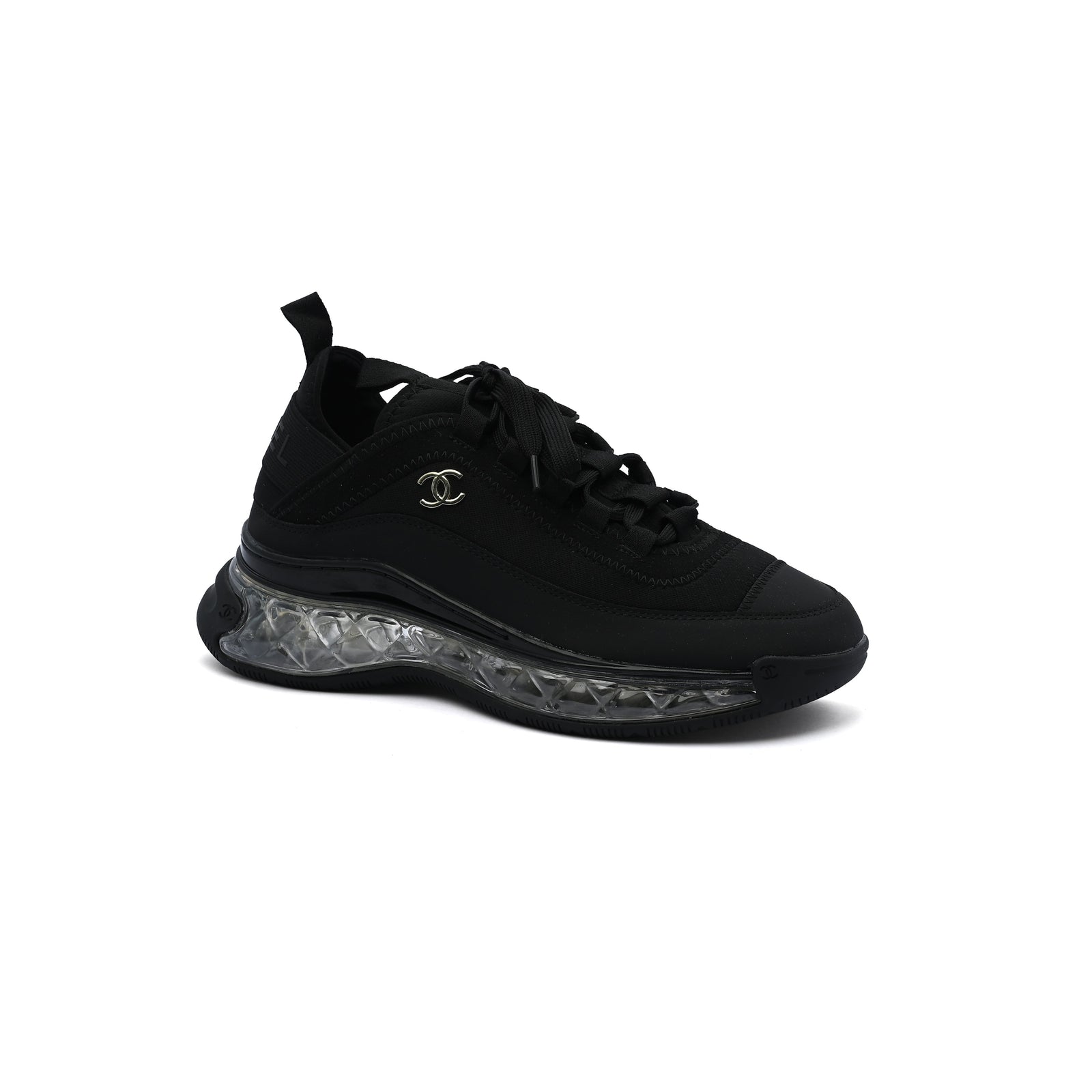 Chanel Velvet Calfskin Mixed Fibers CC Sneakers Woman 2020-2 Black - 1