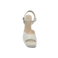 Faux Leather Platform Sole Block Heel Sandals Woman JX128-20 Beige - 3