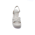 Faux Leather Platform Sole Block Heel Sandals Woman 8888 Beige - 3