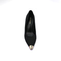 Pointed Stiletto Heel Shoes In Faux Suede Woman 25237 Black - 3