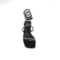Rhinestone Strap Low Heel Sandals Woman 25212 Black - 3