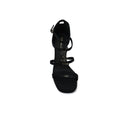 Faux Leather Sole Block Sandal High heels Woman 25217 Black - 3