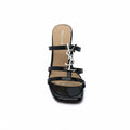 Faux Leather Sole Block Sandal High heels Woman 898-5 Black - 3