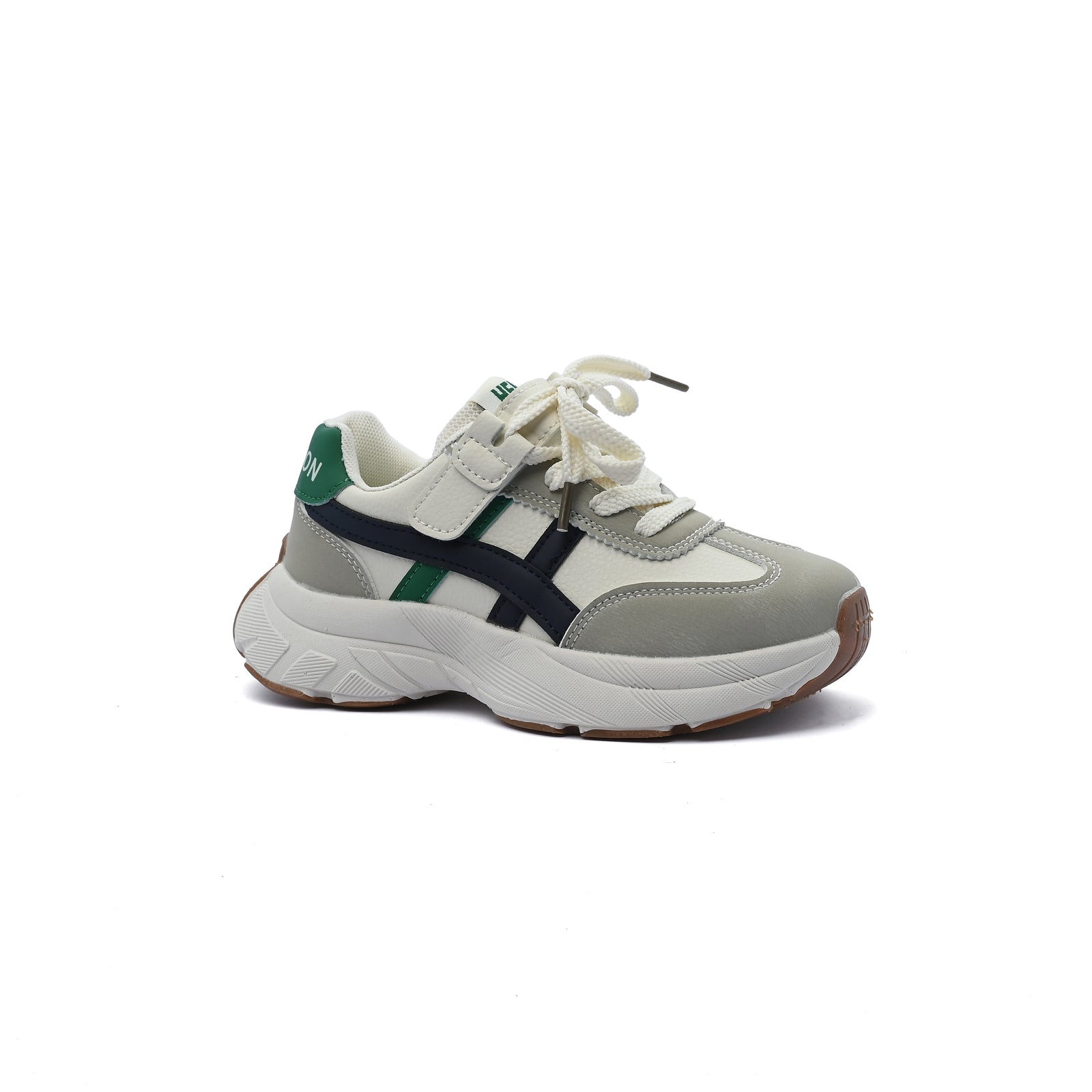Sneakers Kids Running Comfortable Non Slip Durable Lightweight 6609-1 Beige&Green - 1
