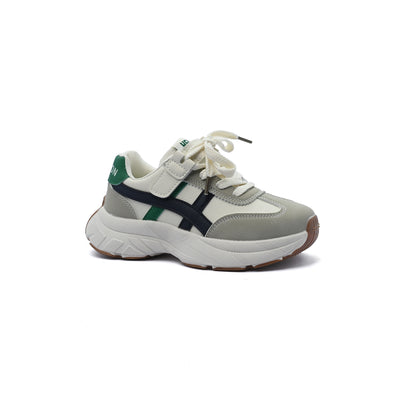 Sneakers Kids Running Comfortable Non Slip Durable Lightweight 6609-1 Beige&Green