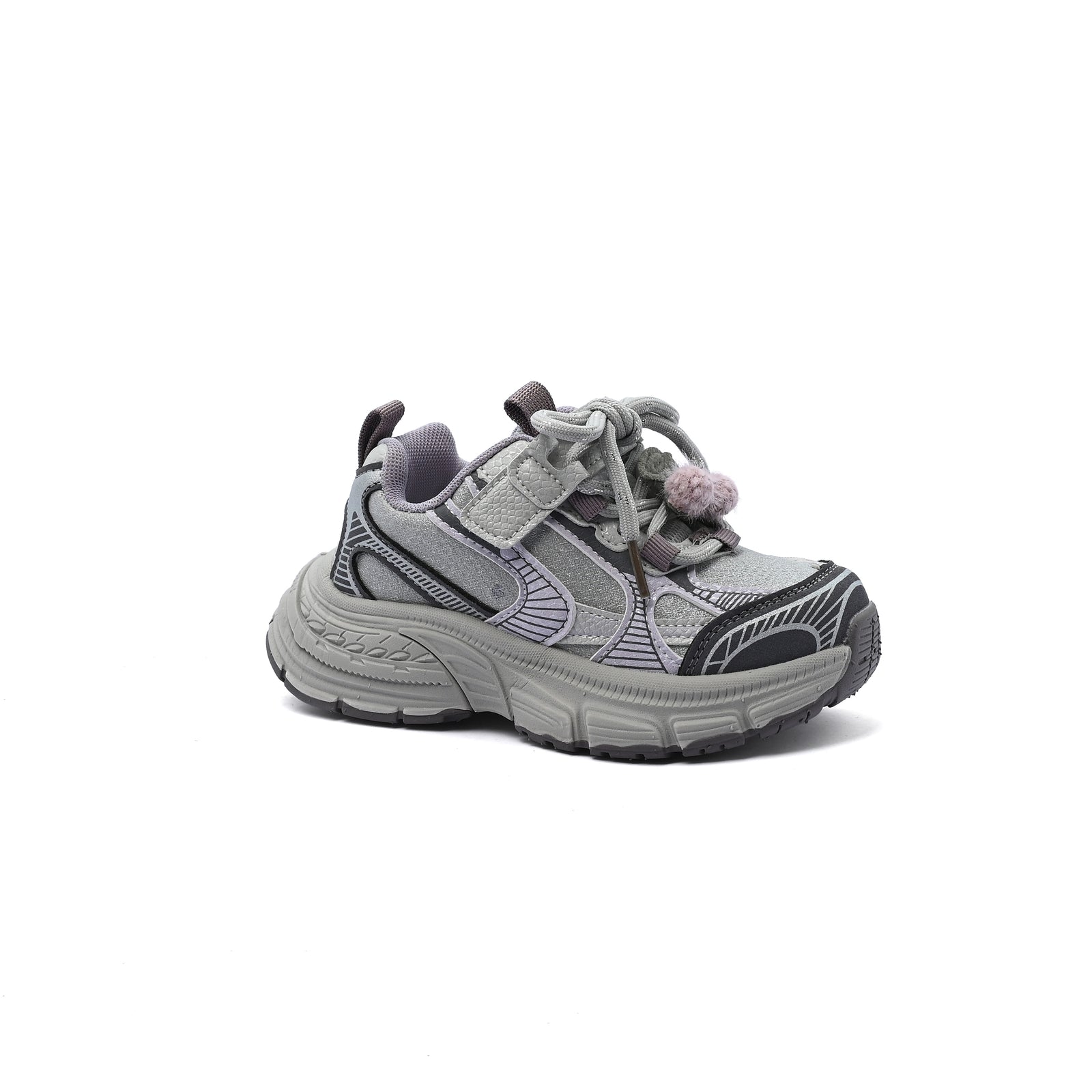 Sneakers Kids Running Comfortable Non Slip Durable Lightweight 9556B Purple - 1